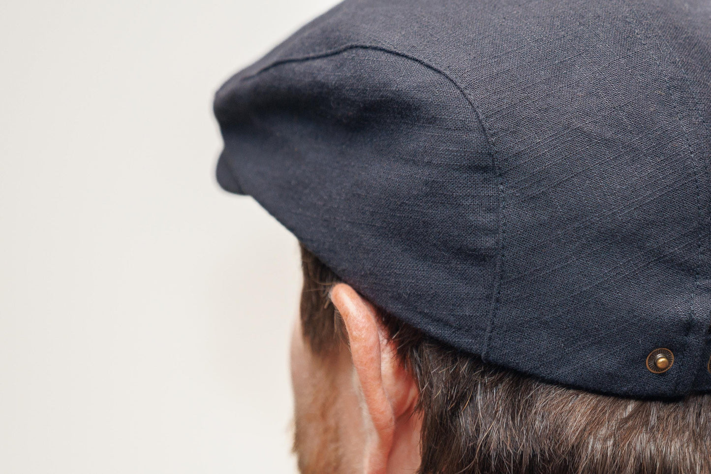 Black Linen Cotton Flat Cap – Classic Newsboy Ivy Hat for Everyday Style