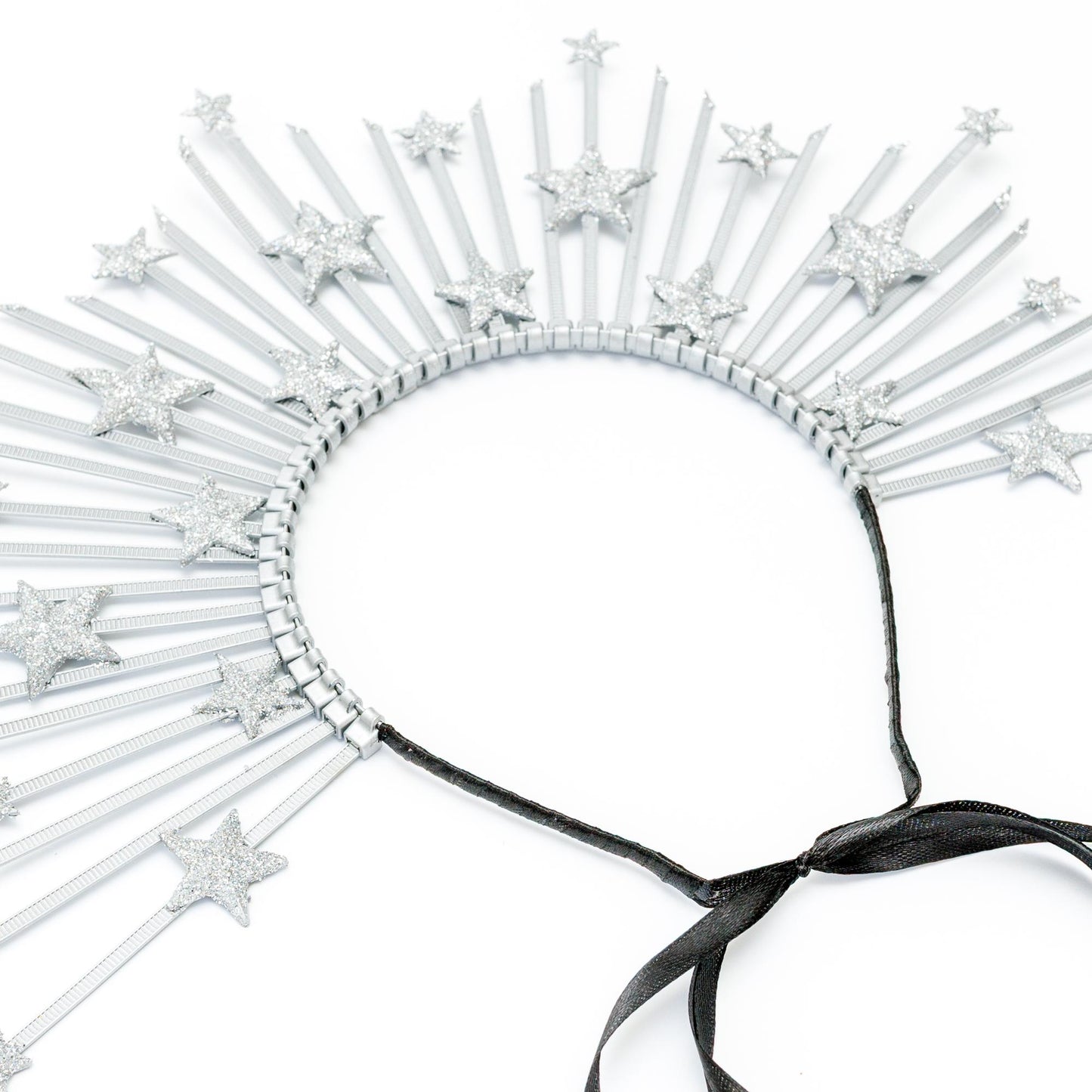 Silver Star Crown Headpiece: Glitter Halo Tiara, Celestial Cosplay