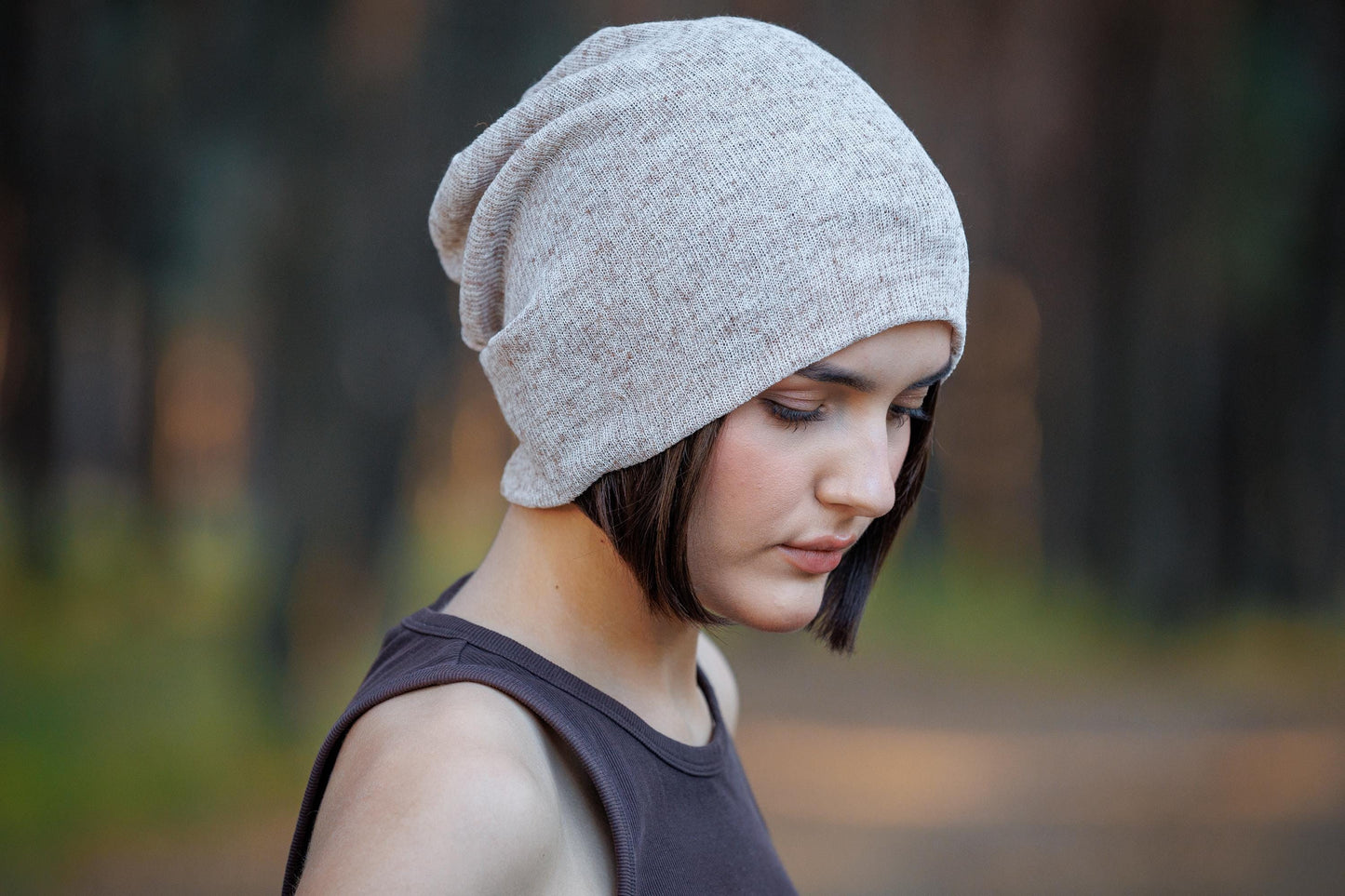 Oversized Thin Cotton Beanie – Soft Slouchy Hat for Women & Men | Lightweight Large Volume Beanie | Cozy Breathable Cap. Size L-XXL
