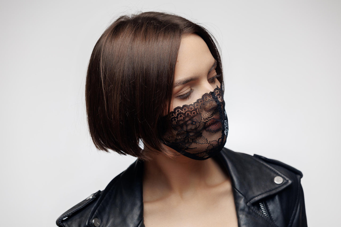 Face Mouth Mask black lace.