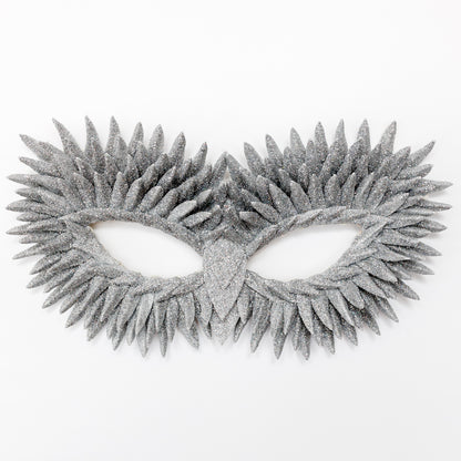 Masquerade Mask Owl: Black, Gold, Silver Feather Detail, Elegant Party Costume