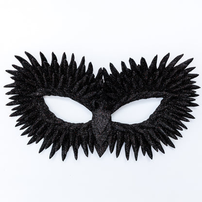 Masquerade Mask Owl: Black, Gold, Silver Feather Detail, Elegant Party Costume