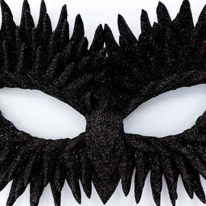 Masquerade Mask Owl: Black, Gold, Silver Feather Detail, Elegant Party Costume