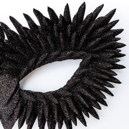 Masquerade Mask Owl: Black, Gold, Silver Feather Detail, Elegant Party Costume