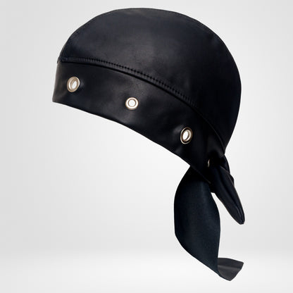 Bandana Vegan Leather Biker Beanie – Unisex Rocker Style