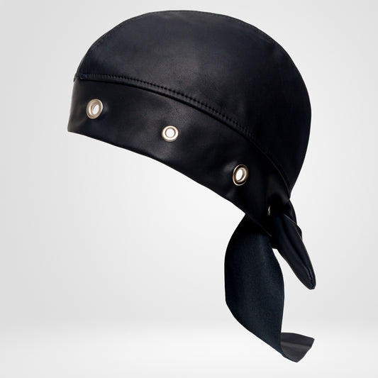 Bandana Vegan Leather Biker Beanie – Unisex Rocker Style