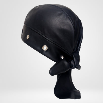Bandana Vegan Leather Biker Beanie – Unisex Rocker Style