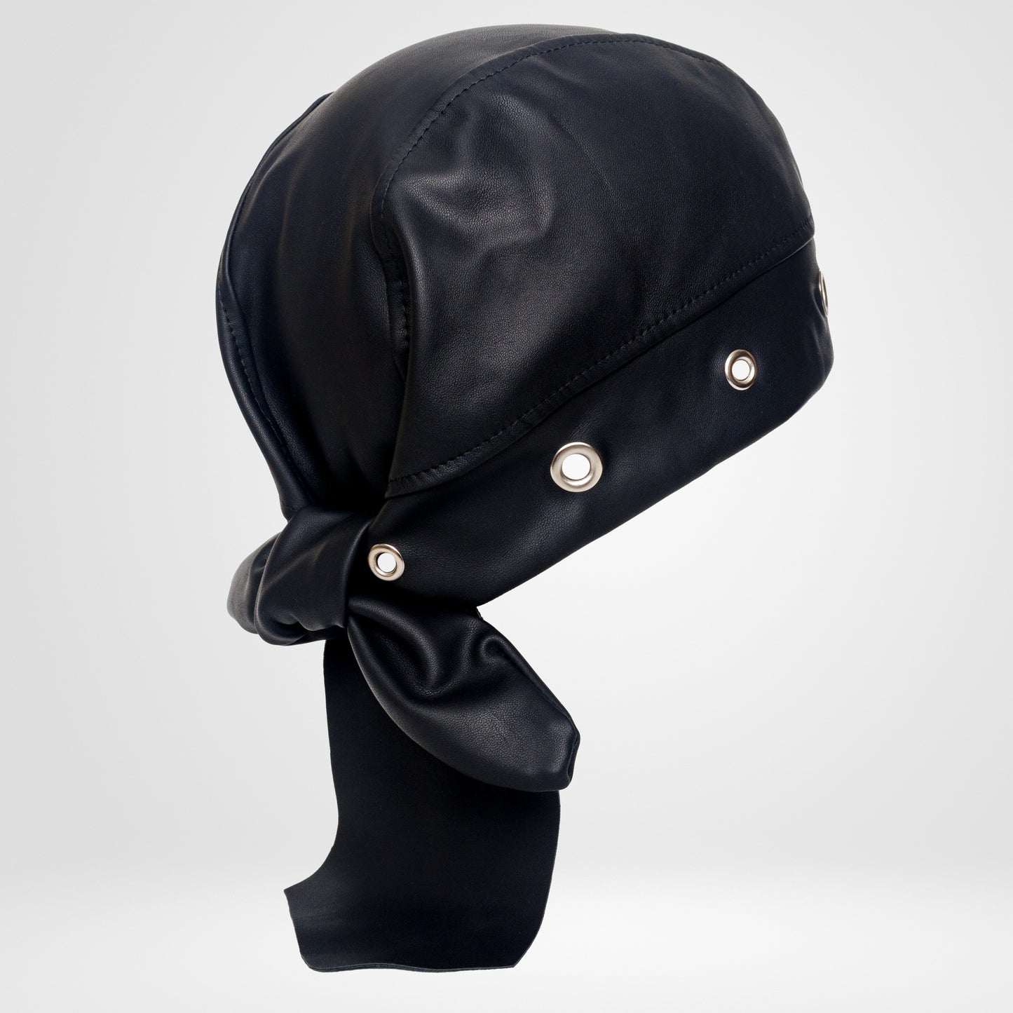 Bandana Vegan Leather Biker Beanie – Unisex Rocker Style