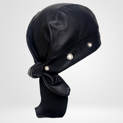 Bandana Vegan Leather Biker Beanie – Unisex Rocker Style