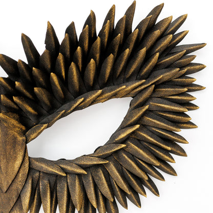 Masquerade Mask Owl: Black, Gold, Silver Feather Detail, Elegant Party Costume