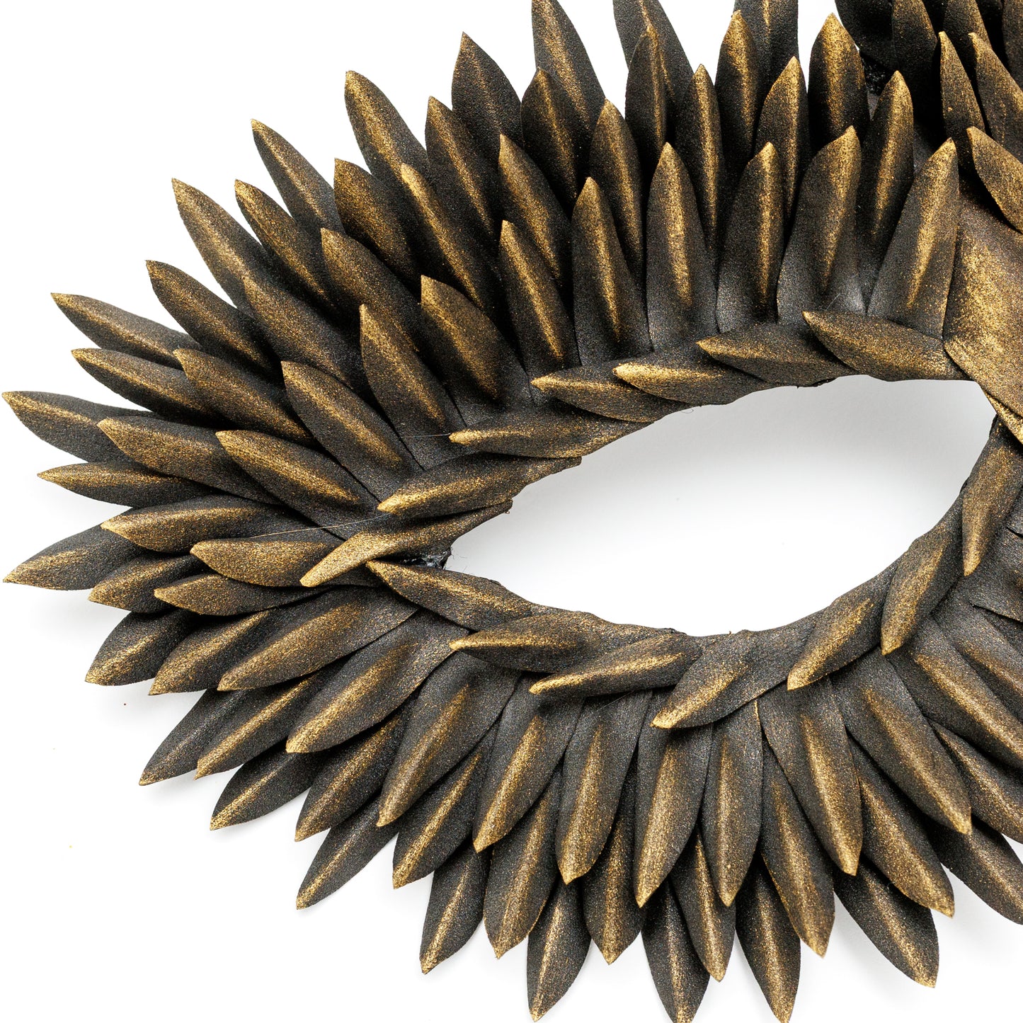 Masquerade Mask Owl: Black, Gold, Silver Feather Detail, Elegant Party Costume