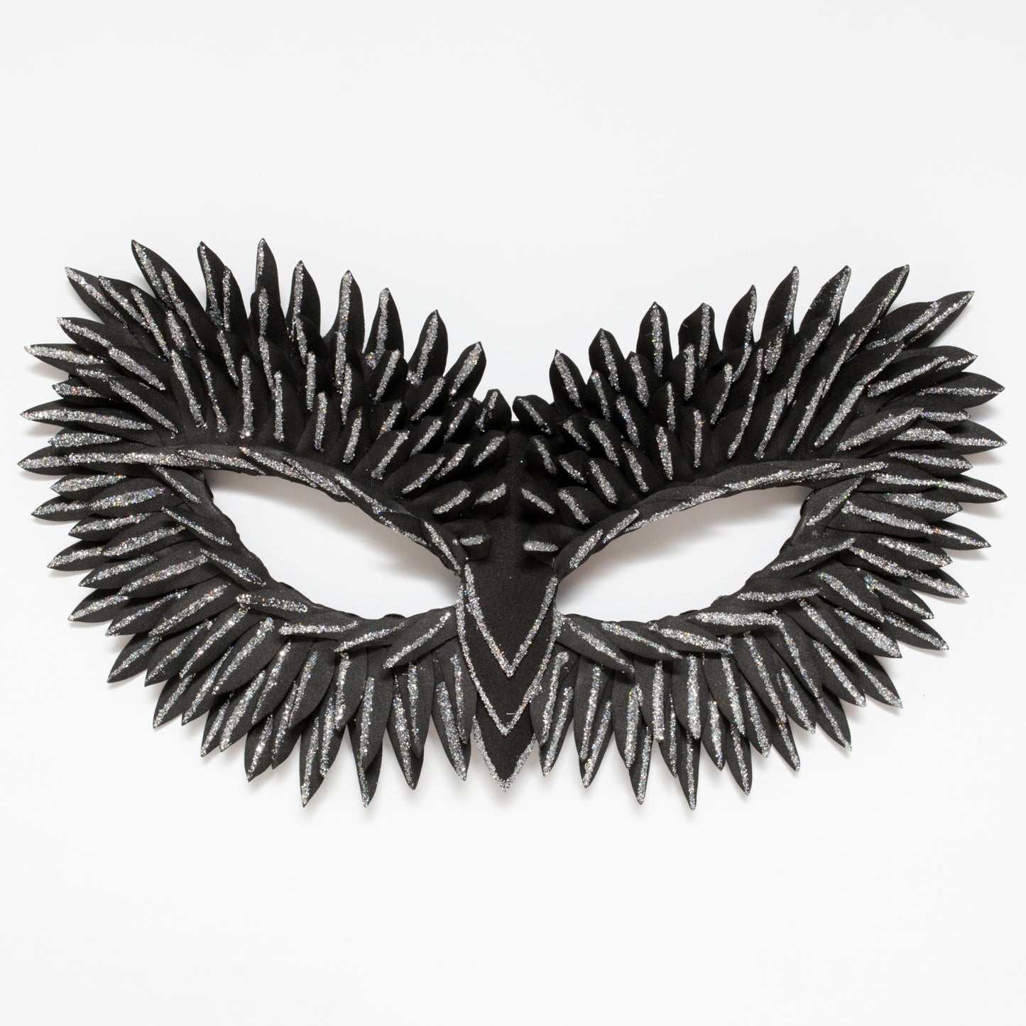 Masquerade Mask Owl: Black, Gold, Silver Feather Detail, Elegant Party Costume