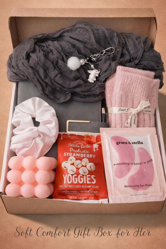Soft Comfort Gift Box for Her – Cute Self Care Gift Basket, Ready to Send