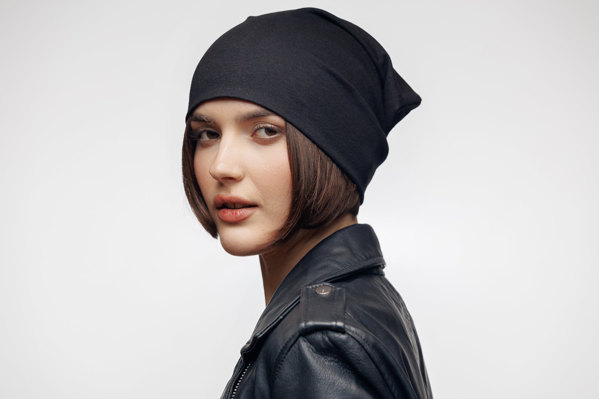 Black Beanie Hat, Double Layer Breathable Slouchy Cap, Soft Natural  Cotton Fabric, Minimalist Streetwear Unisex Hat.