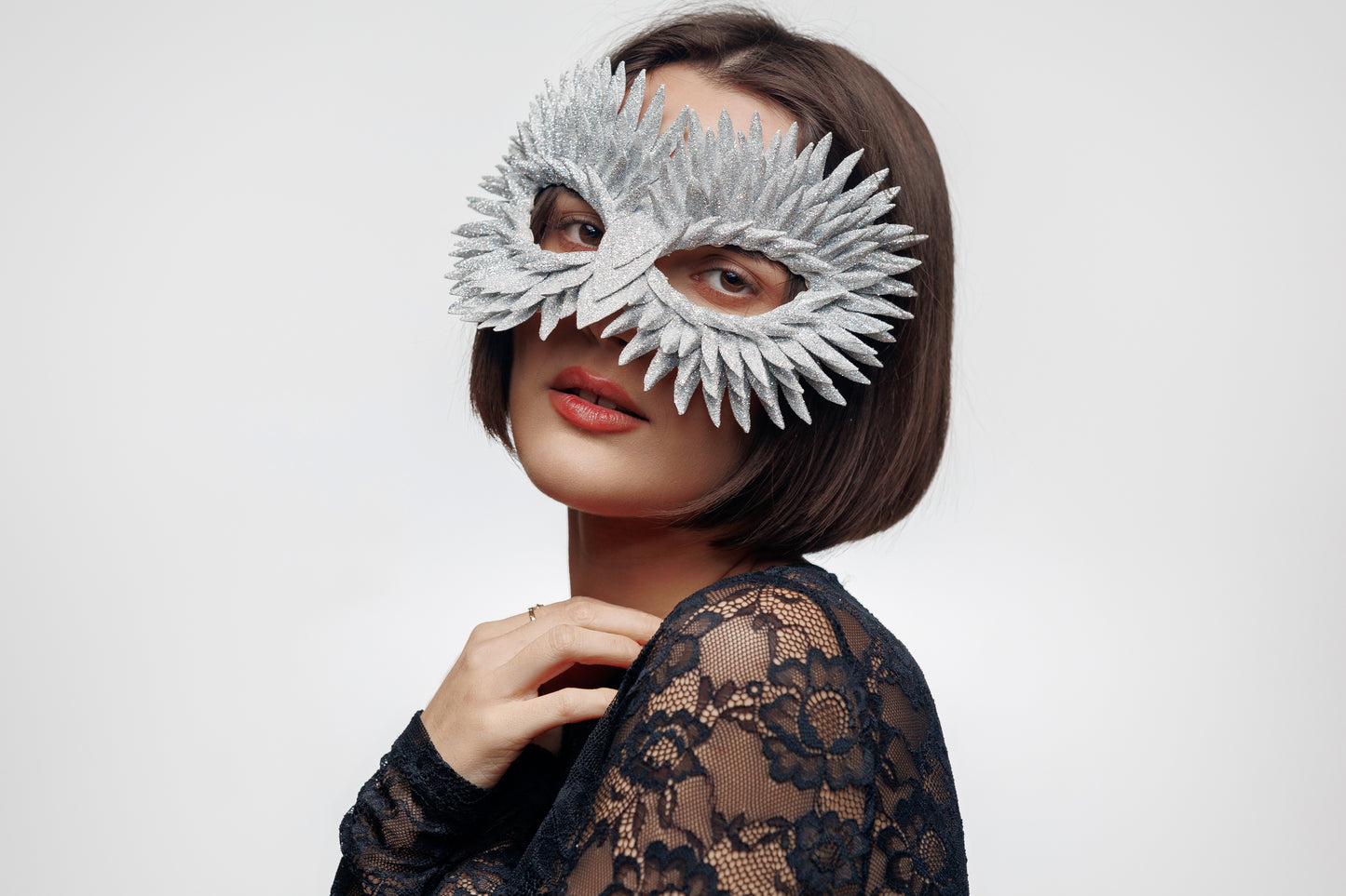 Masquerade Mask Owl: Black, Gold, Silver Feather Detail, Elegant Party Costume