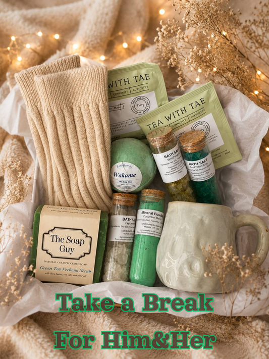 Spa Escape Gift Box for Him and Her, Home Spa Set, Bath Basket, Stress Relief Gift, Pampering Box