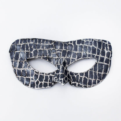 Blue masquerade mask and silver glitter for man or woman