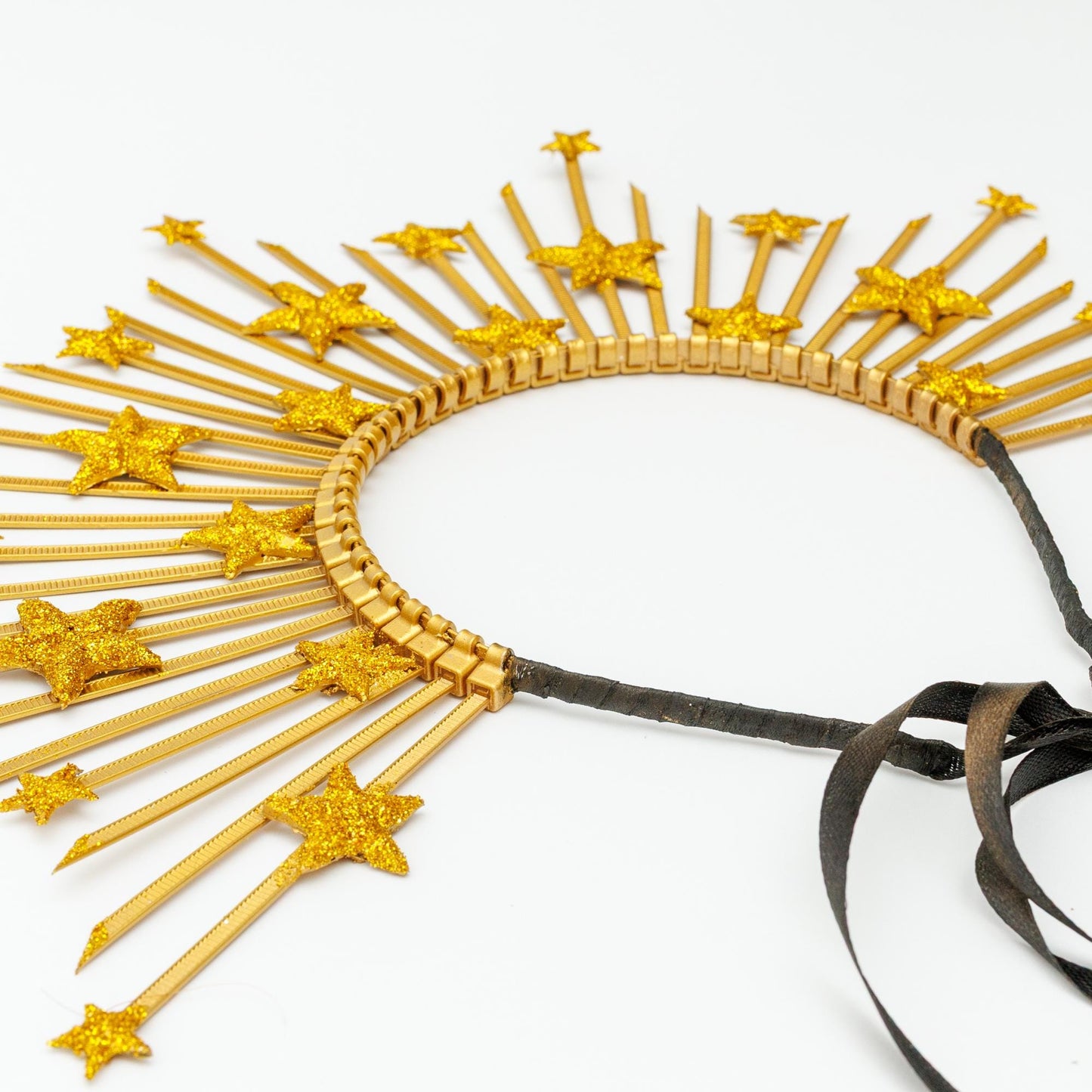 Gold Star Crown Headpiece: Glitter Halo Tiara, Goddess Costume