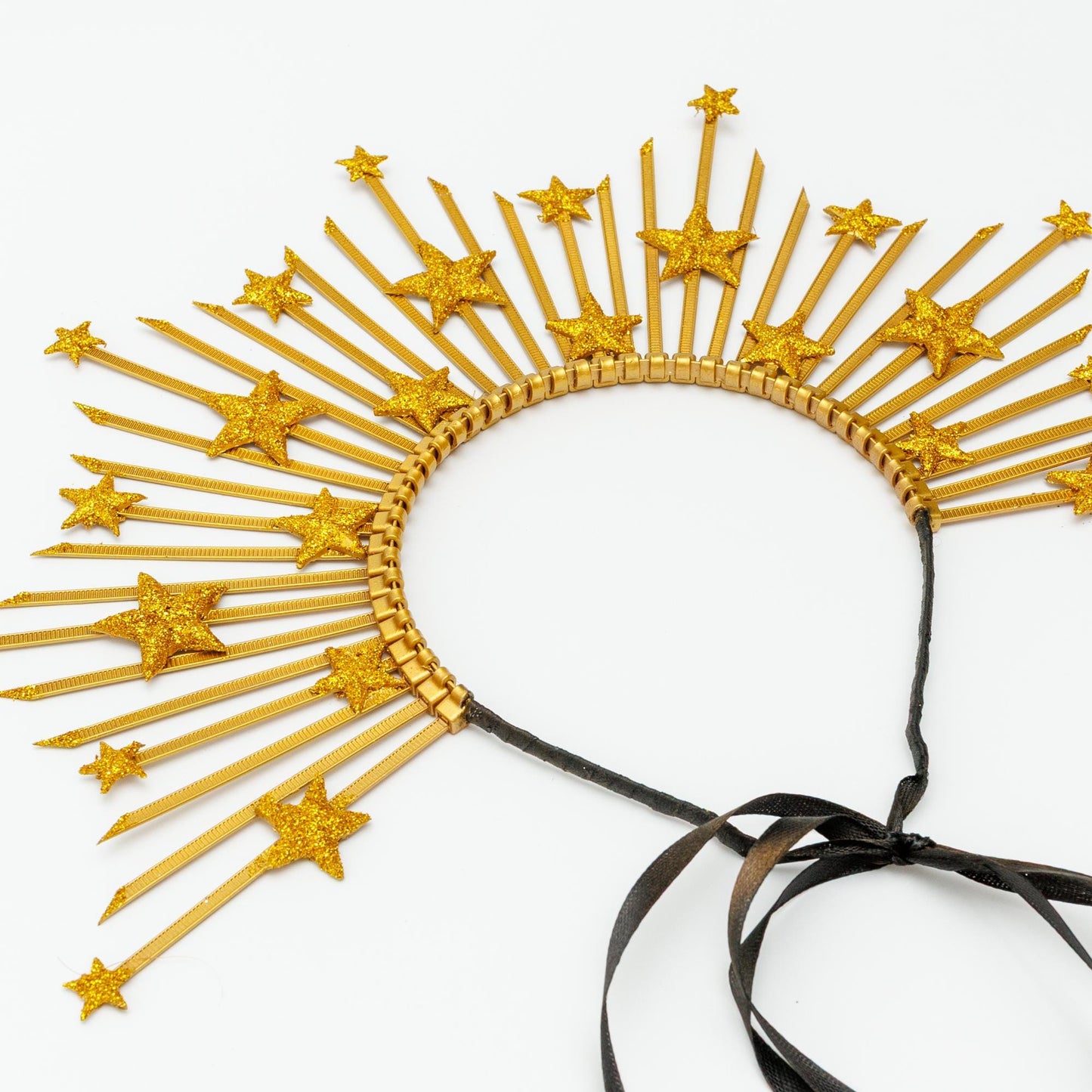 Gold Star Crown Headpiece: Glitter Halo Tiara, Goddess Costume