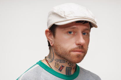 Men’s Linen Cotton Flat Cap – Classic Newsboy Ivy Hat for Everyday Style