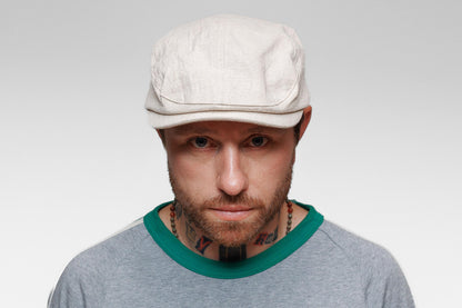 Men’s Linen Cotton Flat Cap – Classic Newsboy Ivy Hat for Everyday Style