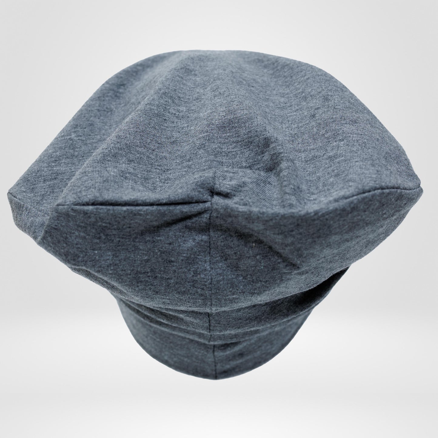 Slouchy Cotton Beanie Hat for woman and man: Grey Double Layer, S-M