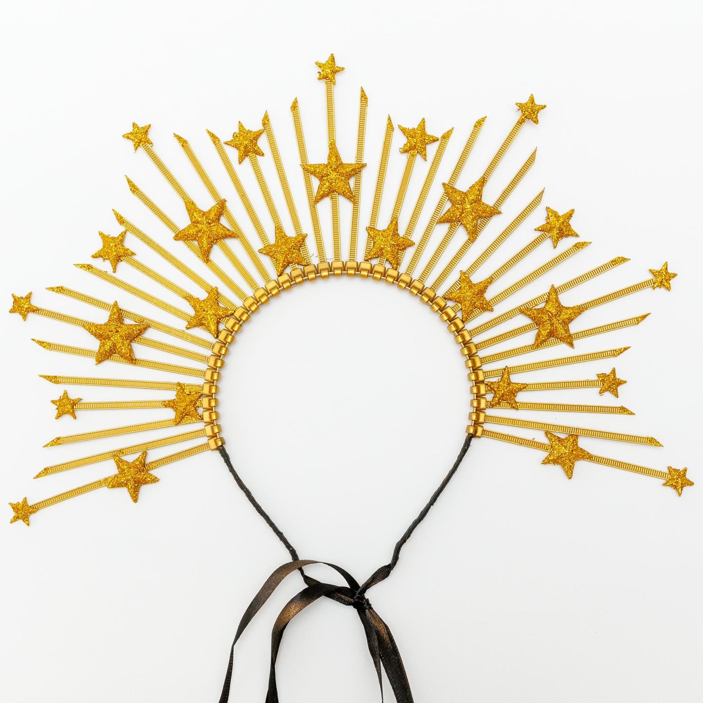 Gold Star Crown Headpiece: Glitter Halo Tiara, Goddess Costume