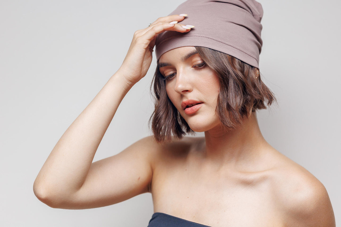 Beanie cotton hat. Slouchy Beanie caps. Size S-M.