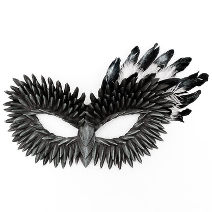 Feathered Raven Masquerade Mask: Halloween Costume.