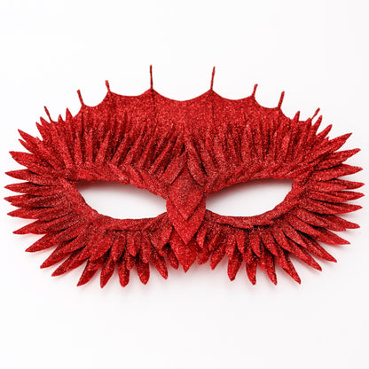 Red Dragon Masquerade Mask: Owl Glitter Halloween Party Costume