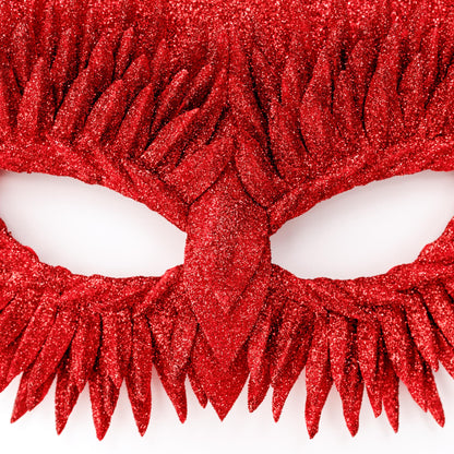 Red Dragon Masquerade Mask: Owl Glitter Halloween Party Costume