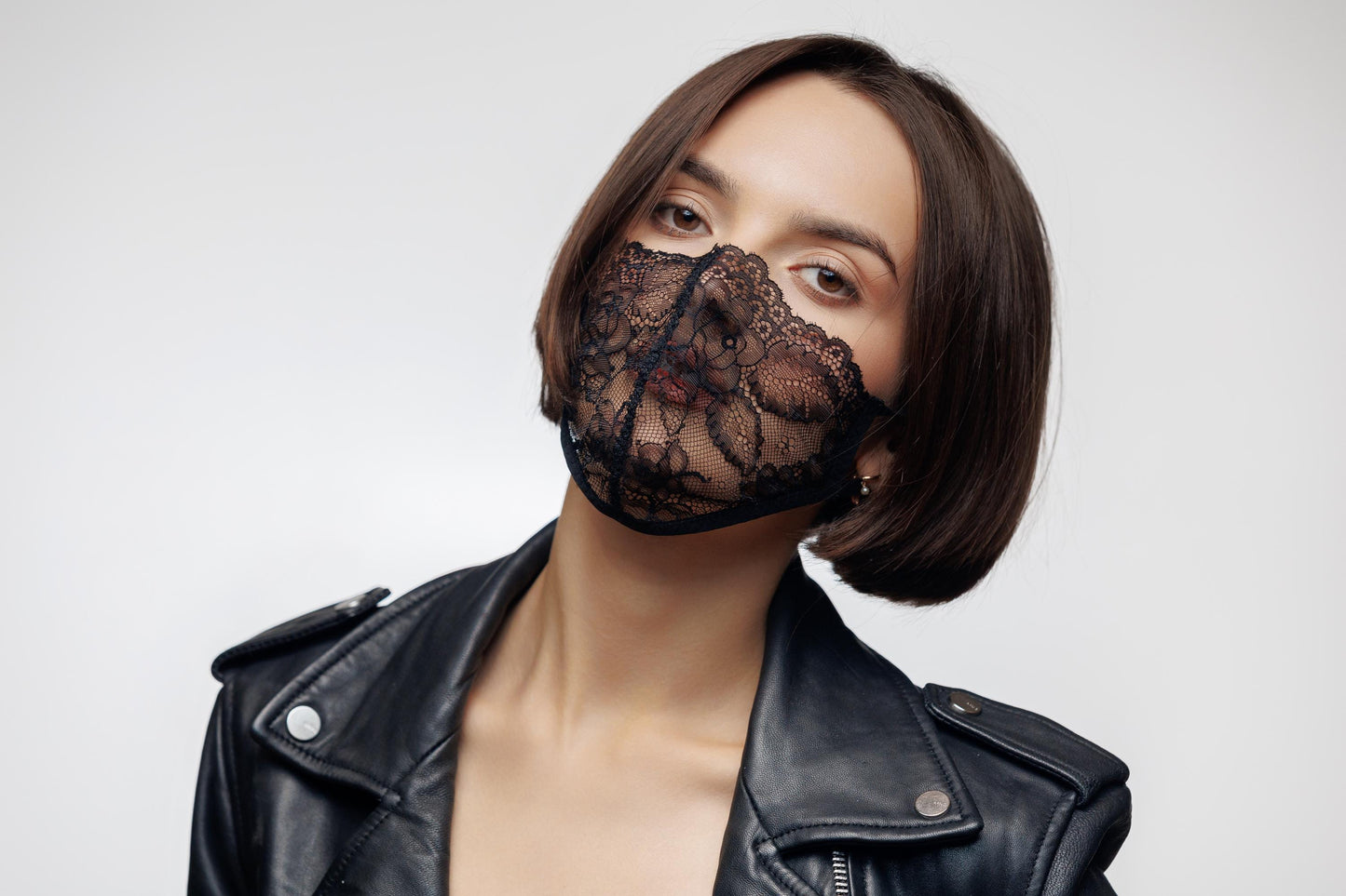 Face Mouth Mask black lace.