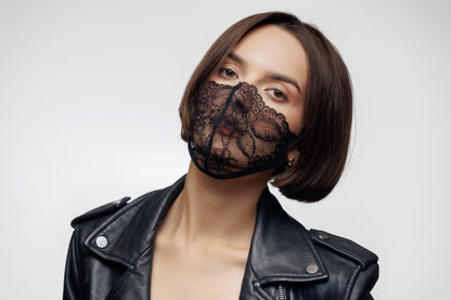 Face Mouth Mask black lace.