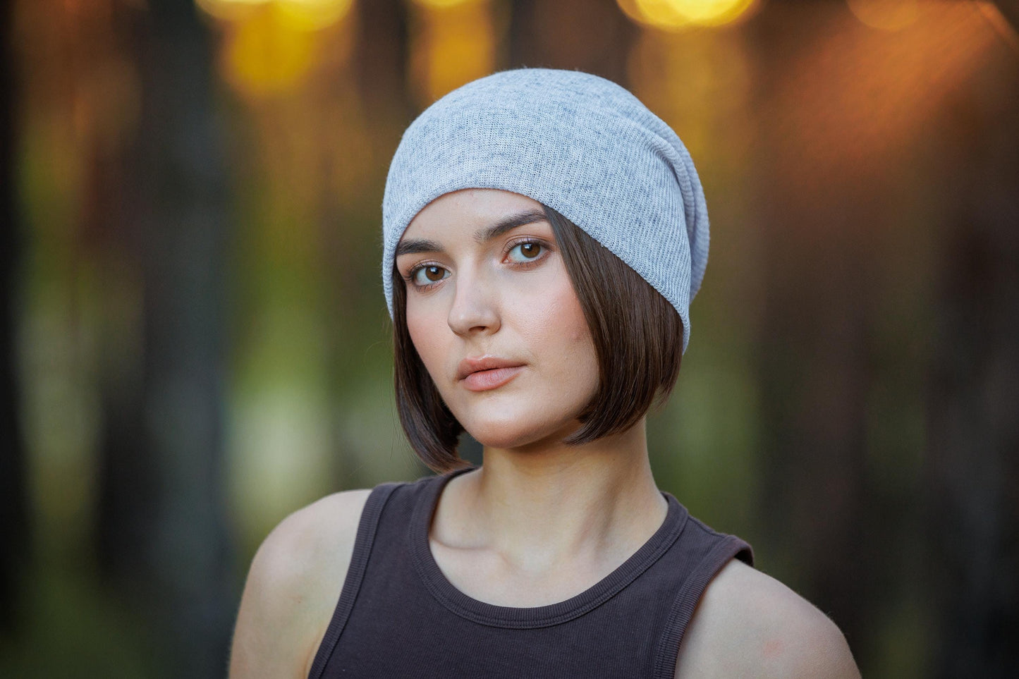 Oversized Thin Cotton Slouchy Beanie: Lightweight, Breathable Knit Cap (L-XXL)
