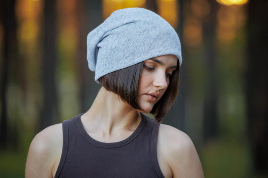 Oversized Thin Cotton Slouchy Beanie: Lightweight, Breathable Knit Cap (L-XXL)