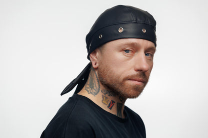 Bandana Vegan Leather Biker Beanie – Unisex Rocker Style (Copy)