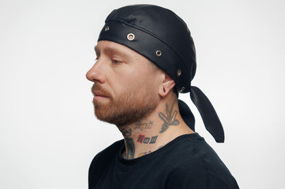 Bandana Vegan Leather Biker Beanie – Unisex Rocker Style (Copy)