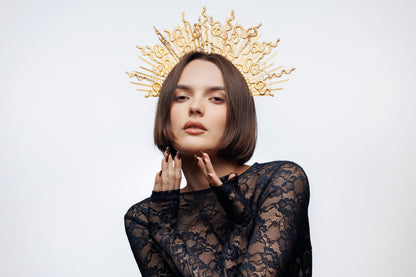 Gold Medusa Crown: Greek Goddess Snake Headpiece