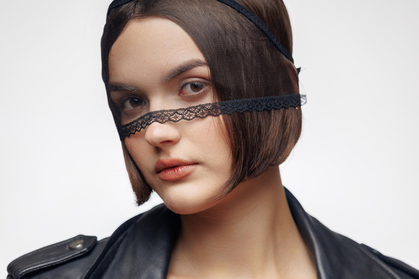 Sheer Lace Veil Headband for Women, Avant Garde Hair Accessory Elegant Lace.