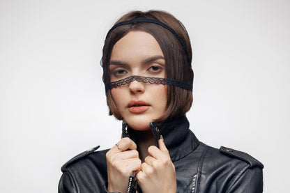 Sheer Lace Veil Headband for Women, Avant Garde Hair Accessory Elegant Lace.