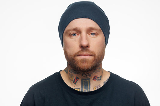 Black Linen Beanie Lightweight Italian Jersy Hat, Ivory Breathable Slouchy Cap for Men & Women. Soft cute cancer hat