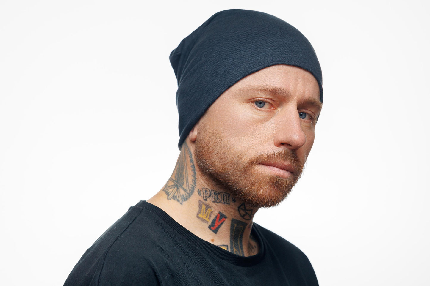 Black Linen Beanie Lightweight Italian Jersy Hat, Ivory Breathable Slouchy Cap for Men & Women. Soft cute cancer hat