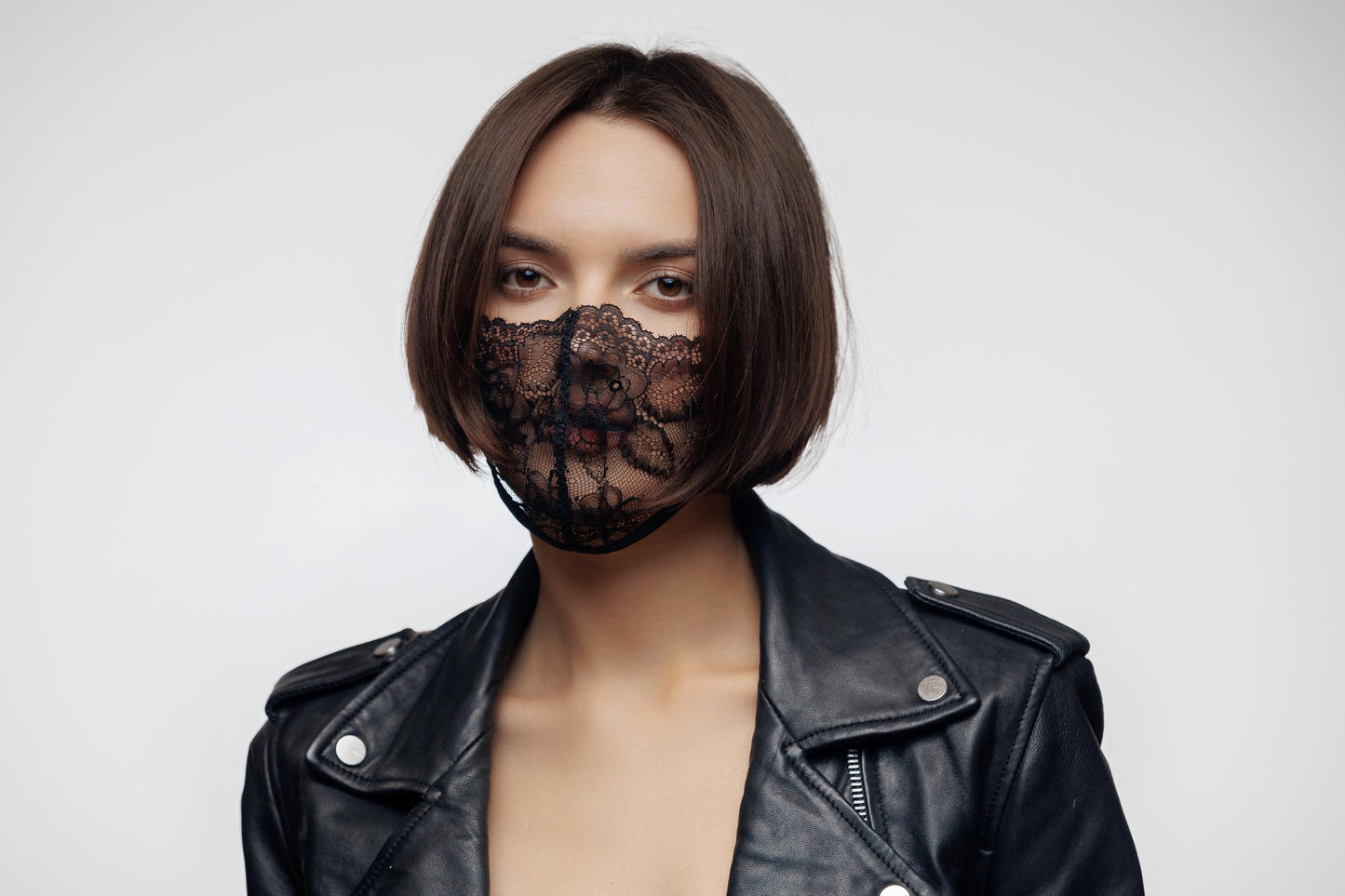 Face Mouth Mask black lace.