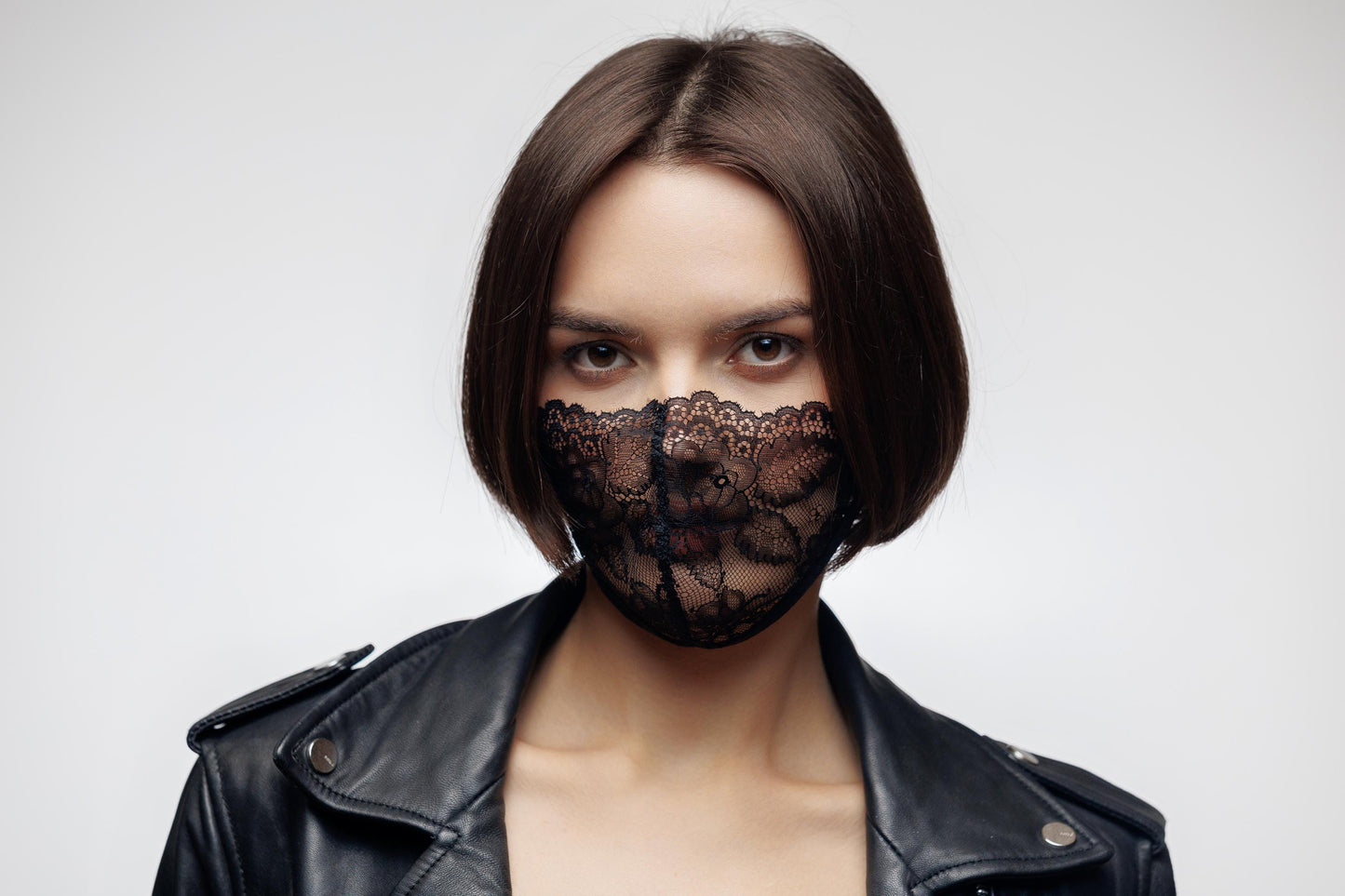 Face Mouth Mask black lace.