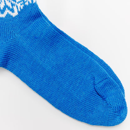 Blue Winter Socks. Snowflake Knit Pattern. Couple Gift Set.  Men 9–11 / Women 7–9