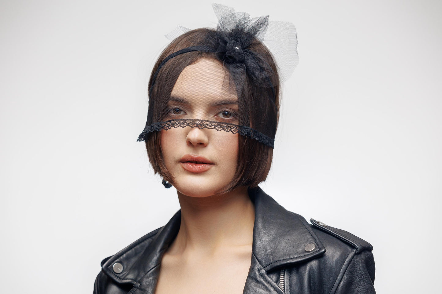 Lace Veil Headband for Women, Avant Garde Hair Accessory Elegant Lace.