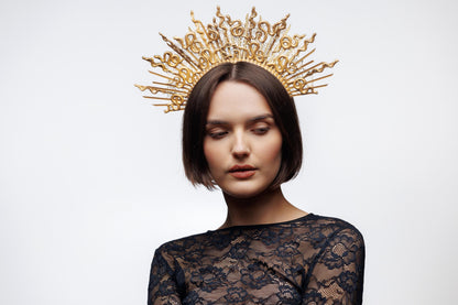 Gold Medusa Crown: Greek Goddess Snake Headpiece