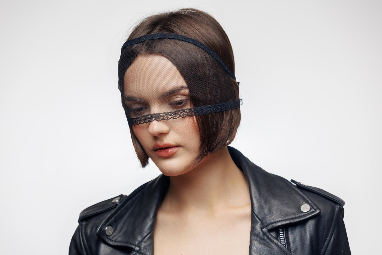 Sheer Lace Veil Headband for Women, Avant Garde Hair Accessory Elegant Lace.