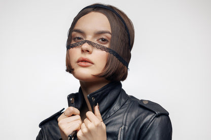 Sheer Lace Veil Headband for Women, Avant Garde Hair Accessory Elegant Lace.