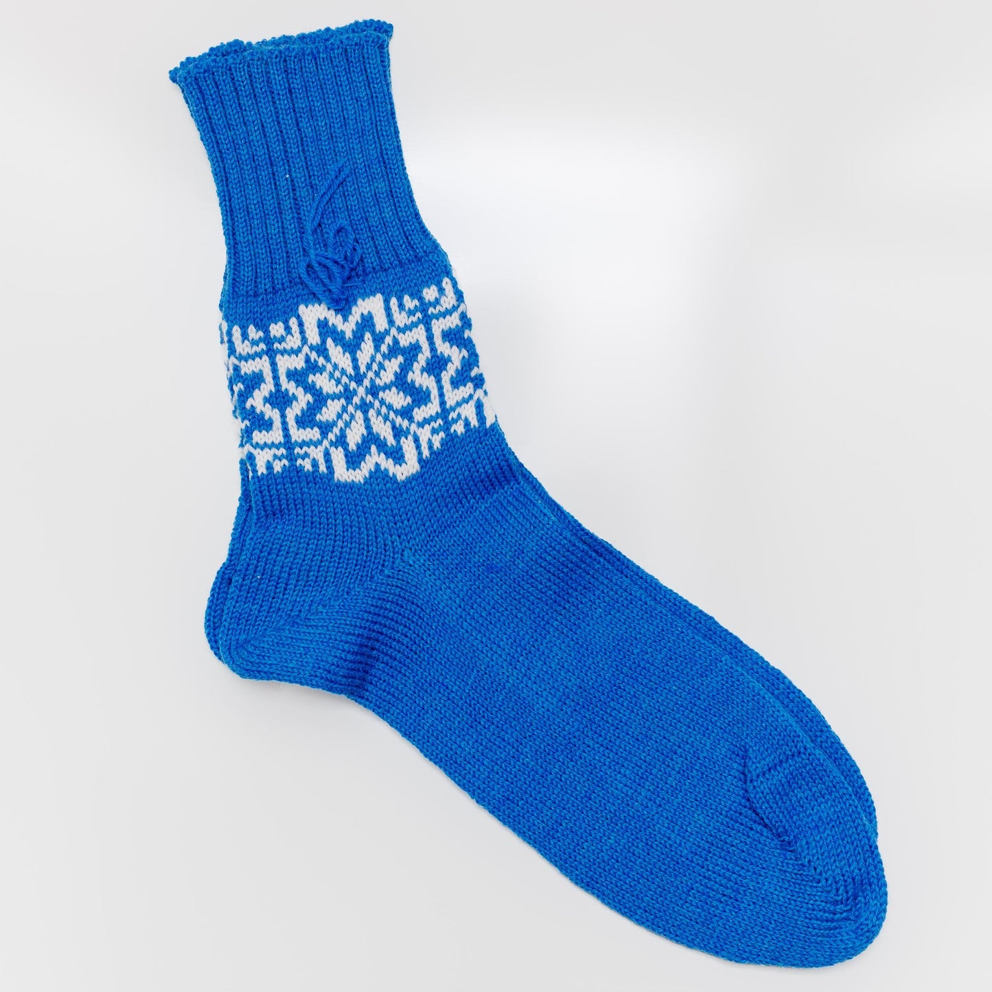 Blue Winter Socks. Snowflake Knit Pattern. Couple Gift Set.  Men 9–11 / Women 7–9